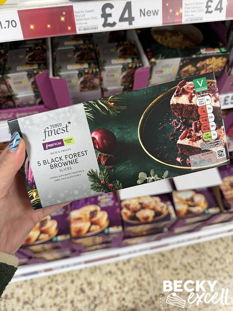 Tesco Finest Free From 5 Black Forest Brownie Slices