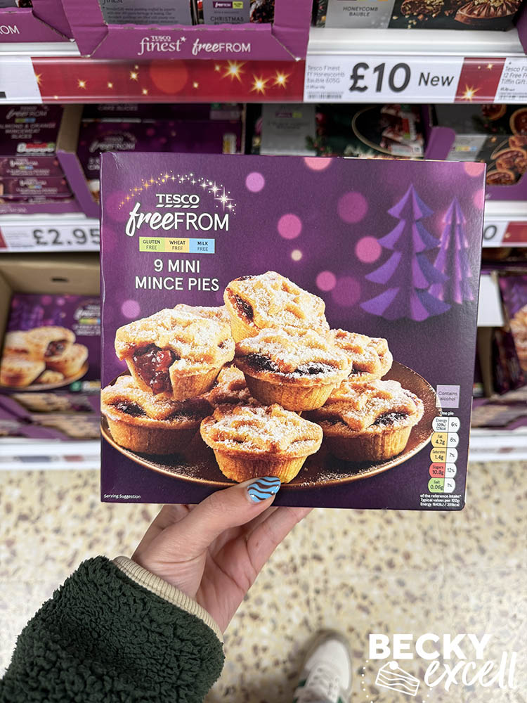 Tesco's Gluten-free Christmas Products 2025 - Free From 9 Mini Mince Pies (gluten-free, wheat-free, milk-free, dairy-free)