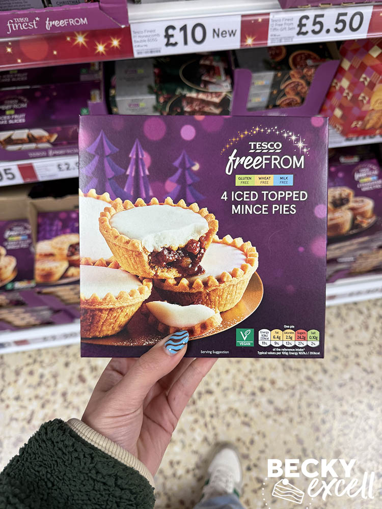 Tesco Free From 4 Iced Topped Mince Pies