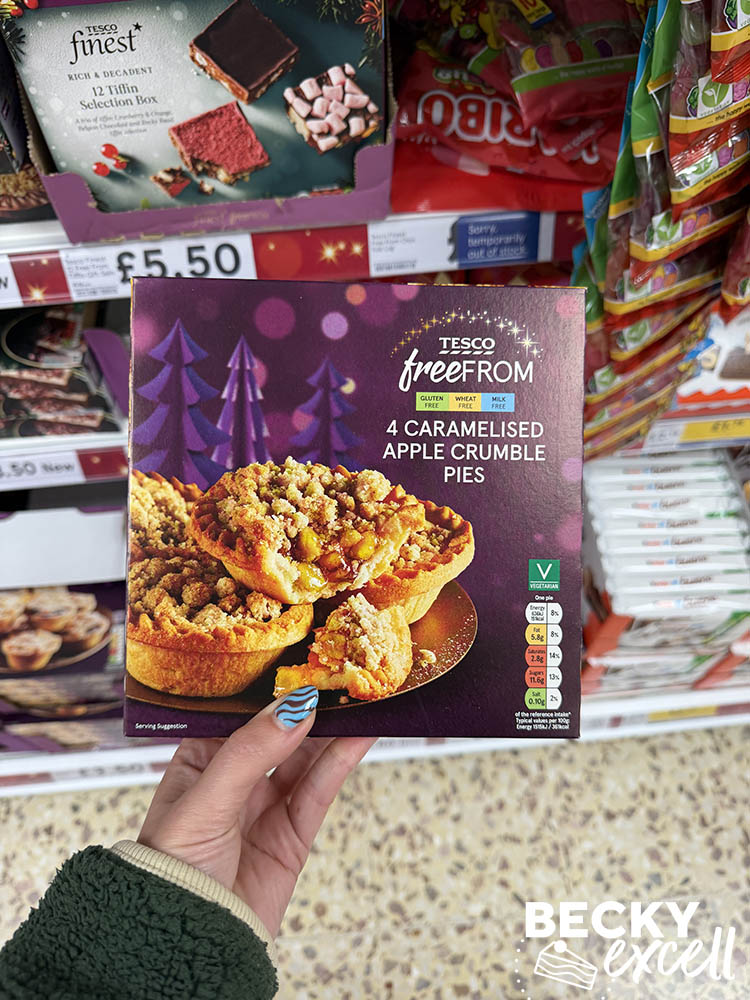 Tesco Free From 4 Caramelised Apple Crumble Pies