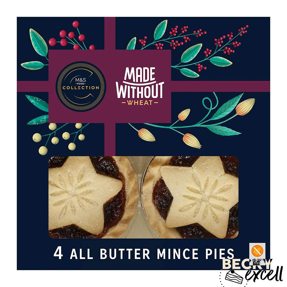 M&S Food COLLECTION Made Without Wheat 4 All Butter Mince Pies