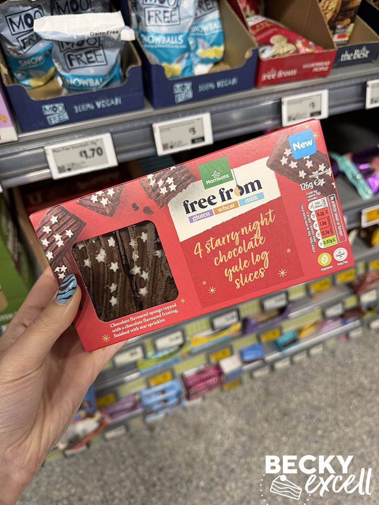 Morrisons Free From 4 Starry Night Chocolate Yule Log Slices