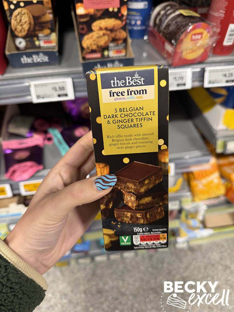 Morrisons The Best Free From 5 Belgian Dark Chocolate & Ginger Tiffin Squares