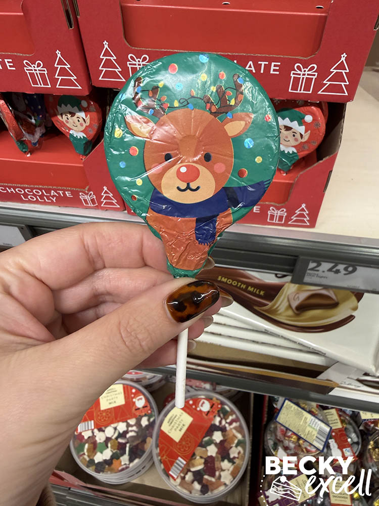 Aldi Perfect Christmas Reindeer Chocolate Lolly