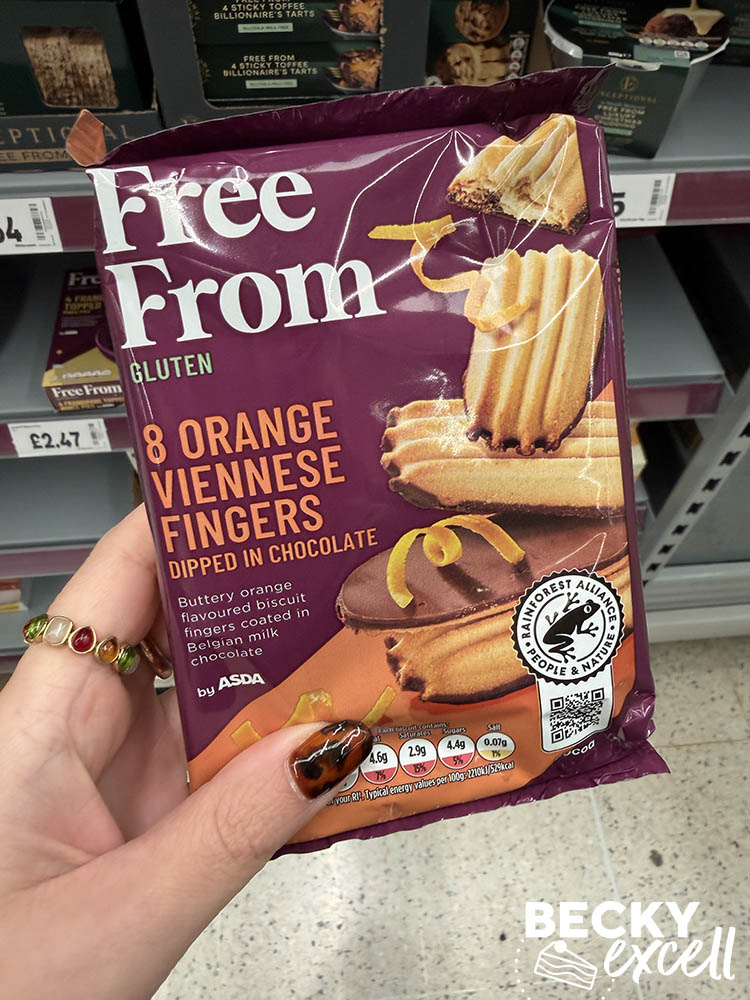 ASDA Free From 8 Orange Viennese Fingers Dipped in Chocolate