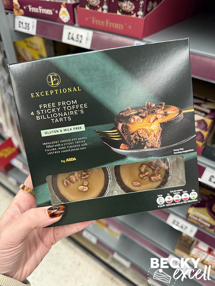 ASDA Exceptional Free From 4 Sticky Toffee Billionaire’s Tarts