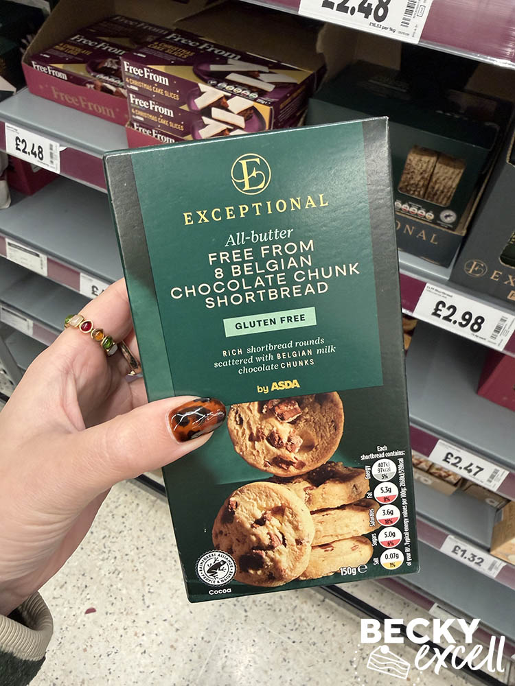 ASDA Exceptional Free From 8 Belgian Chocolate Chunk Shortbread
