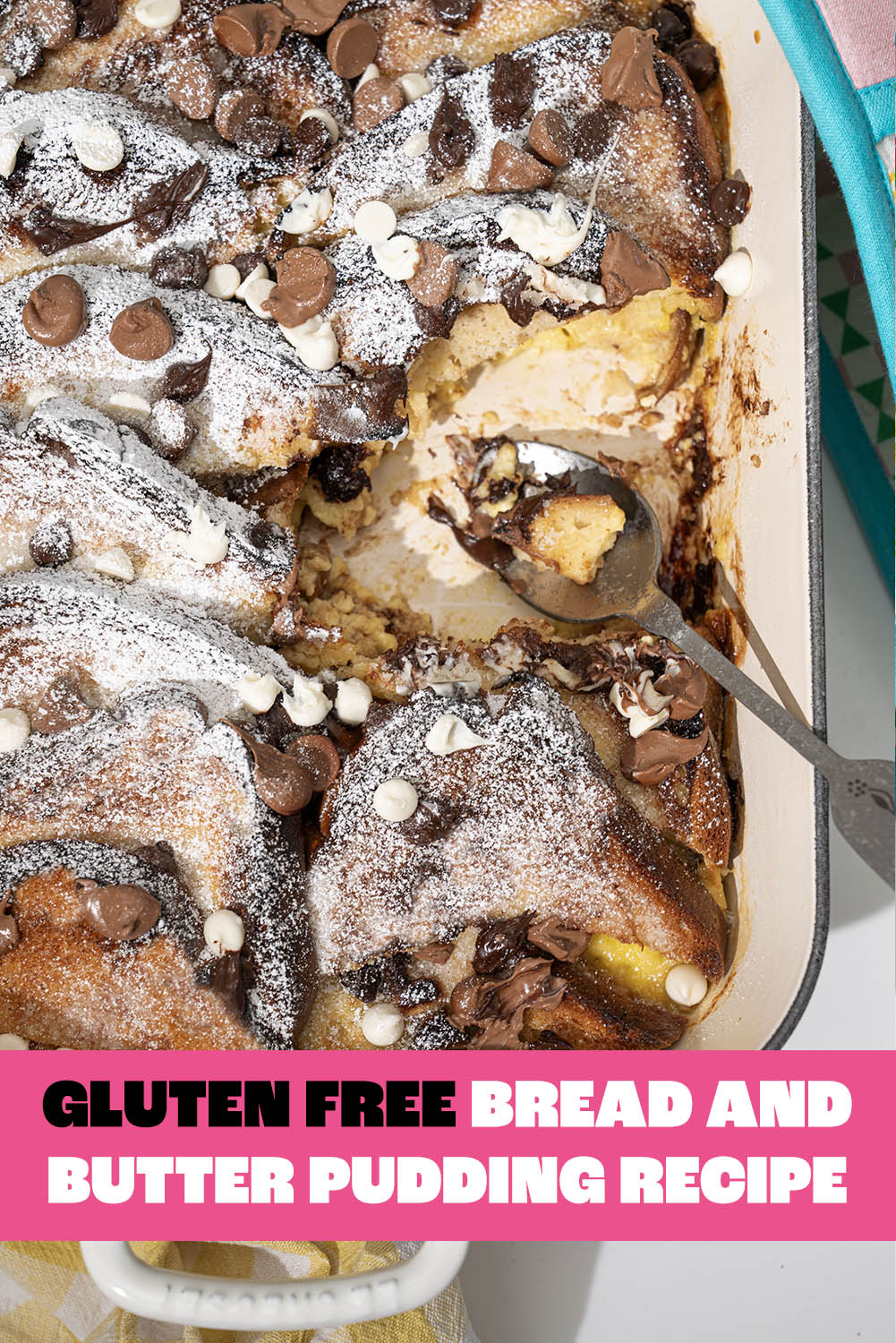 Easy gluten-free bread and butter pudding recipe Pinterest pin