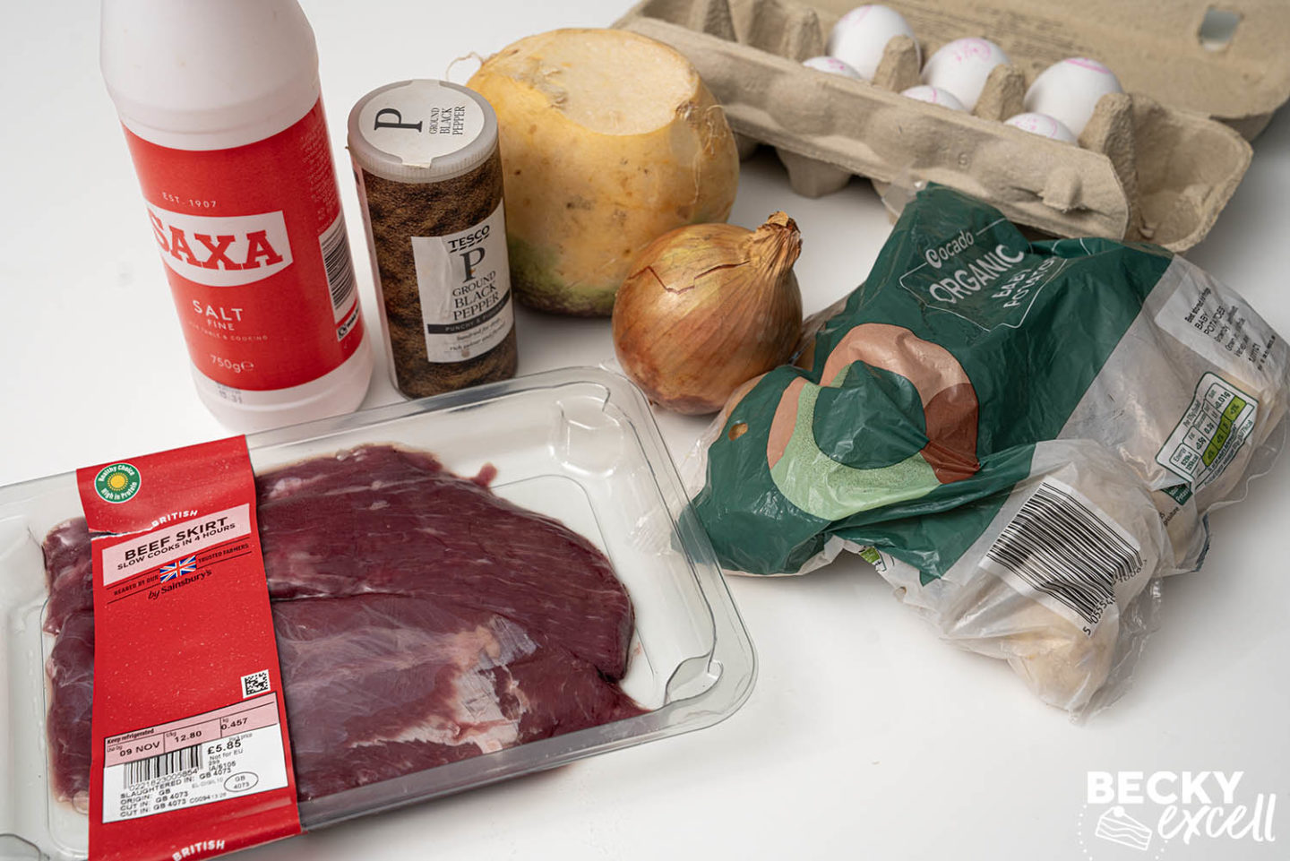 Ingredients needed for my gluten-free Cornish pasty