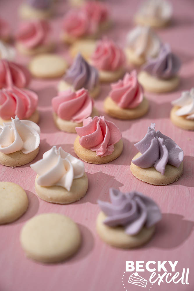 a close-up shot of the finished and iced bake