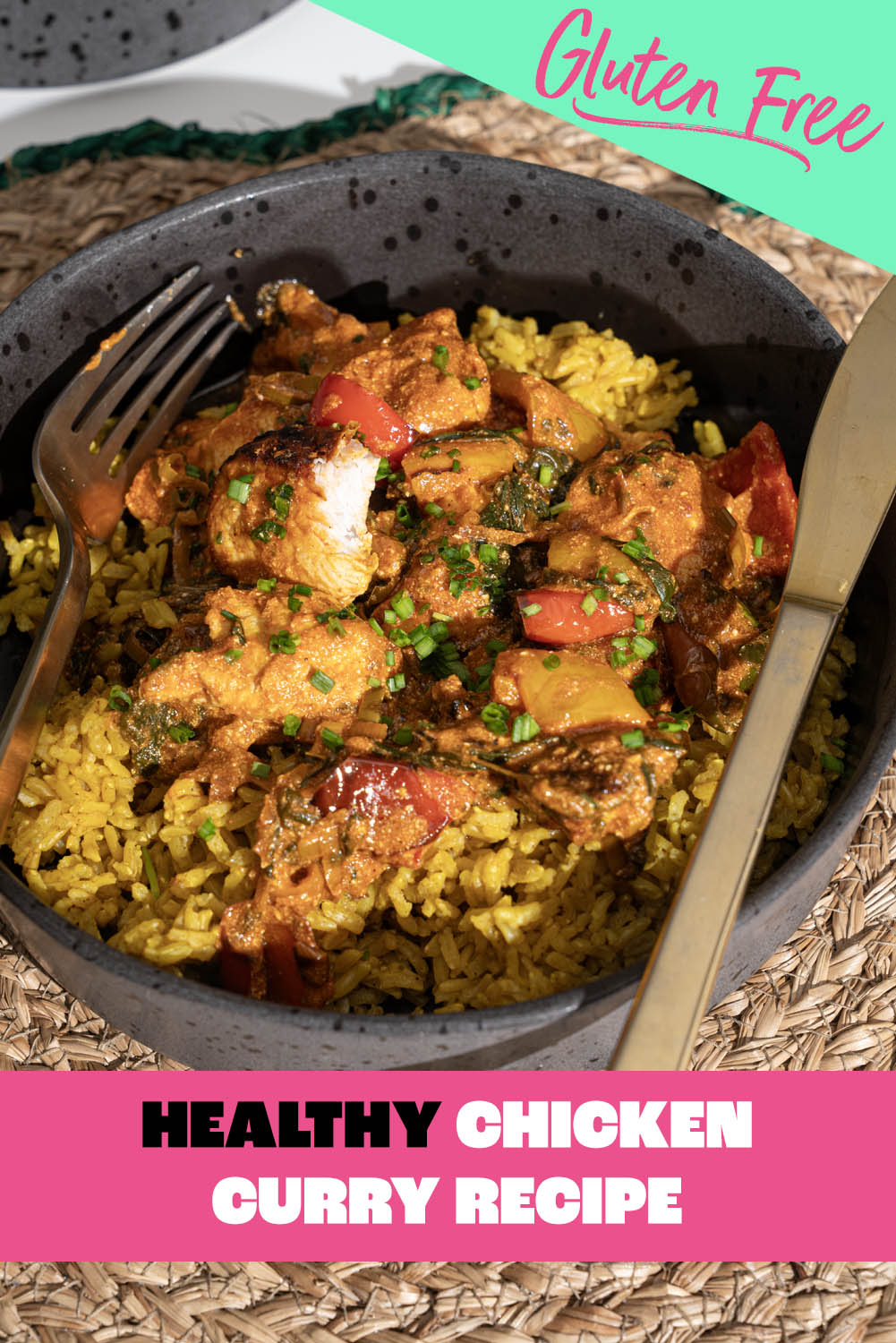 Gluten-free healthy chicken curry recipe Pinterest pin