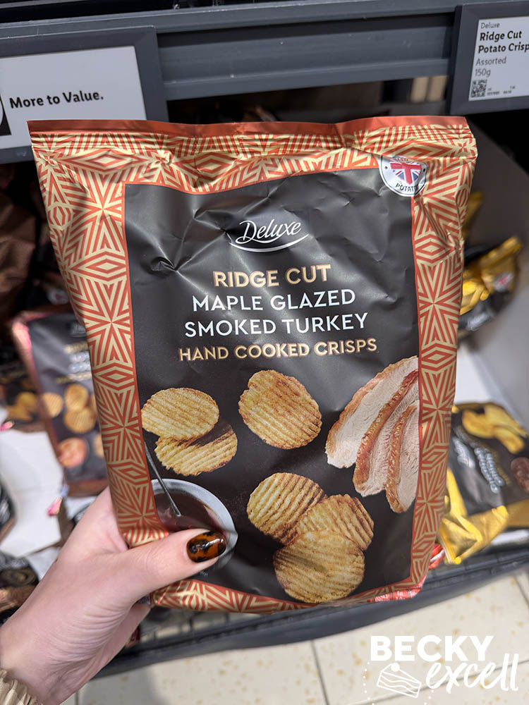 Lidl Deluxe Ridge Cut Maple Glazed Smoked Turkey Hand Cooked Crisps
