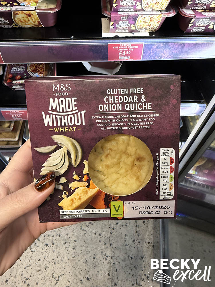 M&S Made Without Wheat Cheddar & Onion Quiche