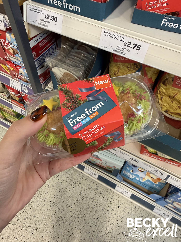 Sainsbury’s Free From 2 Wreath Cupcakes