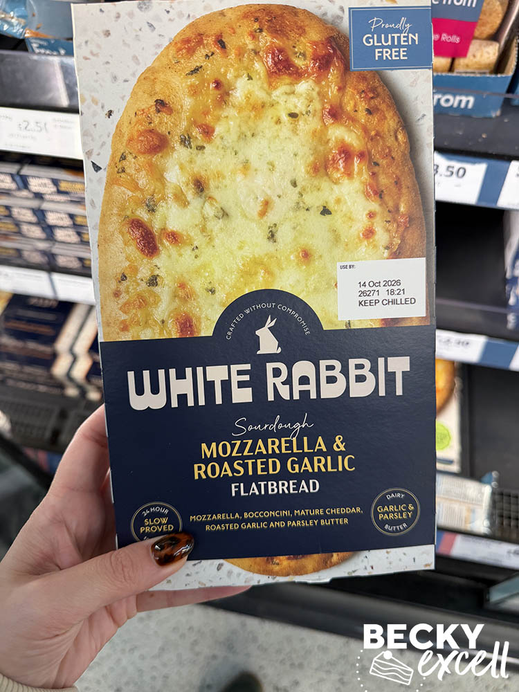White Rabbit Gluten Free Sourdough Mozzarella & Roasted Garlic Flatbread