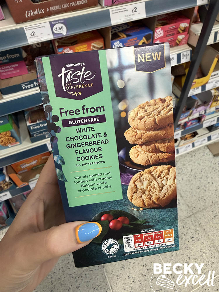 Sainsbury’s Taste the Difference Free From White Chocolate & Gingerbread Flavour Cookies