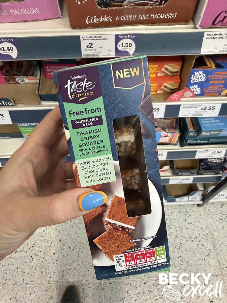 Sainsbury’s Taste the Difference Free From Tiramisu Crispy Squares