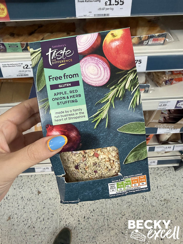 Sainsbury’s Taste the Difference Free From Apple, Red Onion & Herb Stuffing