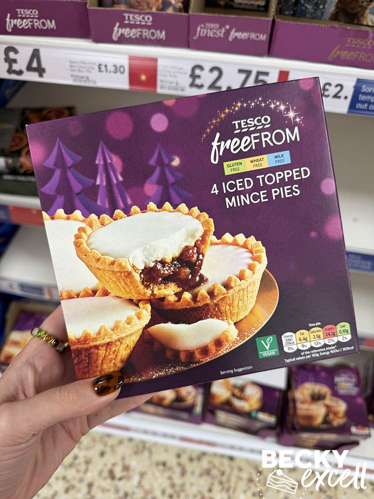 Tesco Free From 4 Iced Topped Mince Pies