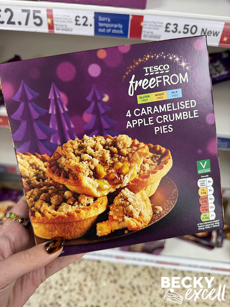 Tesco Free From 4 Caramelised Apple Crumble Pies