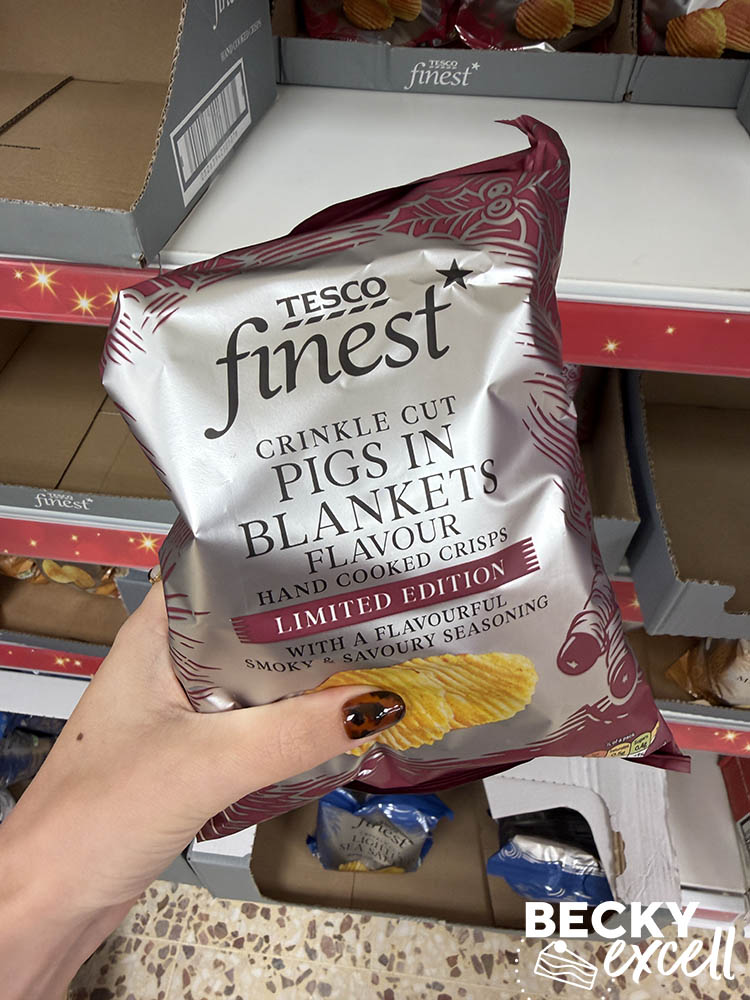 Tesco Finest Crinkle Cut Pigs in Blankets Flavour Hand Cooked Crisps