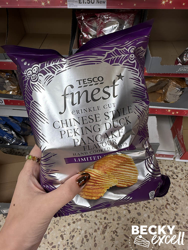 Tesco Finest Crinkle Cut Chinese Style Peking Duck Pancake Flavour Hand Cooked Crisps