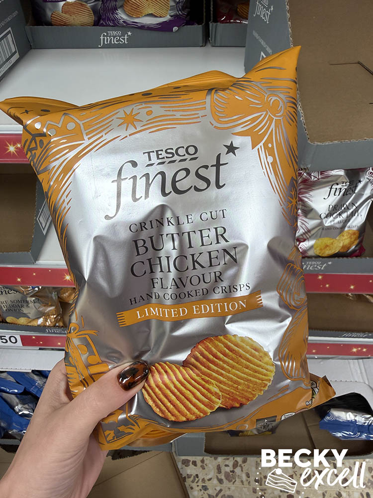 Tesco Finest Crinkle Cut Butter Chicken Flavour Hand Cooked Crisps