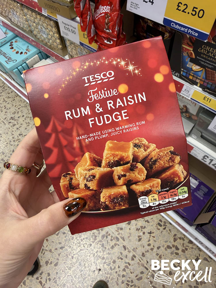 Tesco Festive Rum & Raisin Fudge